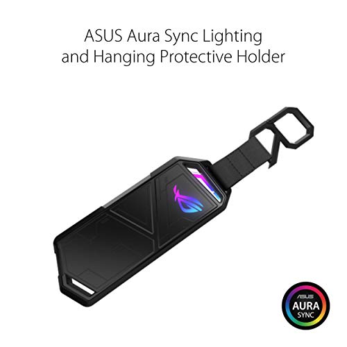 ASUS ROG Strix Arion Aluminum Alloy M.2 NVMe SSD Enclosure Case Adapter, USB 3.2 Gen 2 Type-C ,10 Gbps, USB-C to C and USB-C to A Cables, Fits PCIe 2280/2260/2242/2230 M Key/B+M Key, 1 Year Warranty - size: Black|up to 10Gbps, style: ROG Arion