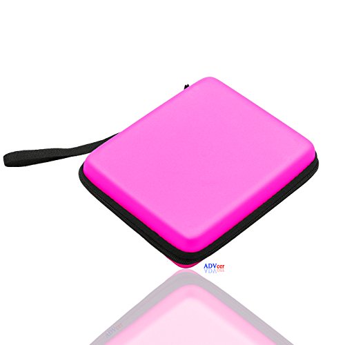 ADVcer 2DS Case, EVA Waterproof Hard Shield Protective Carrying Case with Hand Wrist Strap and Double Zipper Compatible with Nintendo 2DS (Fuchsia) - color: Fuchsia