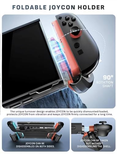 Mumba Blade Series Case for Nintendo Switch 2 [Dock Friendly] [Military-Grade Protection] Switch 2 Grip Protective Cover Shell, Quick-Release Joy-Con, Accessories for Switch 2 Controllers (Blue/Red) - color: Blue/Red
