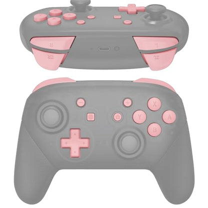 eXtremeRate Puffy Pink Repair ABXY D-pad ZR ZL L R Keys for Nintendo Switch Pro Controller, DIY Replacement Full Set Buttons for Nintendo Switch Pro Controller - Controller NOT Included - color: Puffy Pink