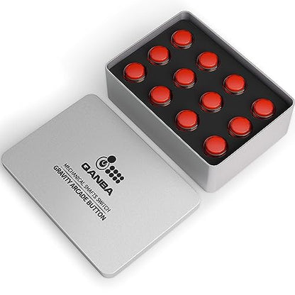 Qanba Gravity KS Mechanical Shafts Silent Pushbutton 24mm Snap-in (Boxed (Clear Red E06(12 pcs) - color: Clear Red E06(12 pcs）