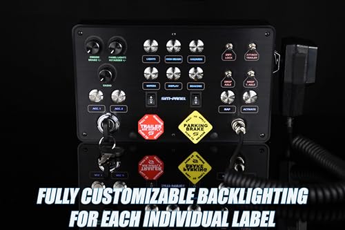 SIM-PANEL Classic 2 Button Box for ATS/ETS2 (American Truck Simulator/Euro Truck Simulator) (Premium Black Brushed Aluminum Finish with CB Communications) - style: Premium Black Brushed Aluminum Finish With CB Communications