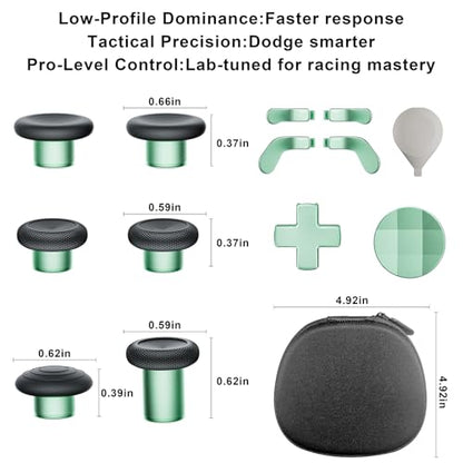14-in-1 Controller Accessories Kit Compatible with Xbox Elite Series 2, 6 Premium Metal Thumbsticks, Swap Joysticks, 4 Interchangeable Paddles, 2 D-Pads, 1 Tool & 1 Storage Bag (Macaron Green) - color: Macaron Green