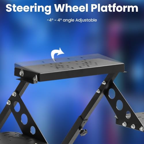 Marada Flight Racing Simulator Cockpit with Dual Shift Lever Platform Compatible with Thrustmaster, for PXN, for Logitech G29 G920 X56, Foldable sim Game Stand, Throttle Joystick Keyboard Not Included