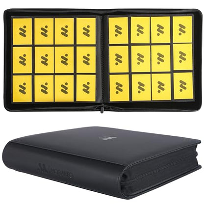 Card Binder 12 Pocket,Trading Card Binder Holds up to 1200 Cards with 50 Sleeves,Zipper Card Holder Album Compatible with TCG Card/Game Cards/Sports Card - color: Black, size: 12 Pocket 1200