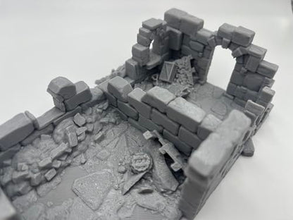 Hautico Damaged Medieval House Ruins Terrain Scenery for 18-28mm Miniatures Wargame, DND, 3D Printed and Paintable