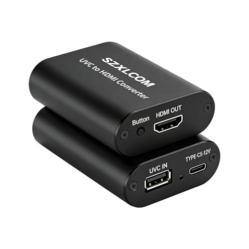 UVC to HDMI Converter 1080P 60Hz, Supports Camera Charging, USB Cameras Webcam Video Switcher to HDMI Video Output, for Live Streaming to TV, Monitor and HDMI Capture Card
