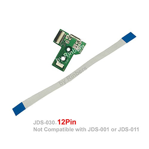 Pack of 2 JDS-030 Replacement Charging Port Micro USB Adaptor Charger Socket Circuit Board with 12 Pin Flex Cable