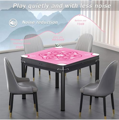 Waterproof Surface Mahjong Mat - Non-Slip Noise Reduction Gaming Mat 32.4x32.4 Inch for Mahjong/Poker/Board Games/Card Games/Dominoes