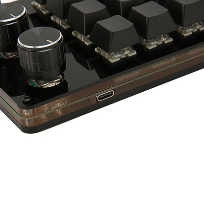 XUMIUZIY Programmable Macro Keyboard, 16 Key Macro Mechanical Gaming Keypad with 3 Knobs, One Handed Hot Swappable Switch Gaming Keyboard Wired, for Gaming Office Media
