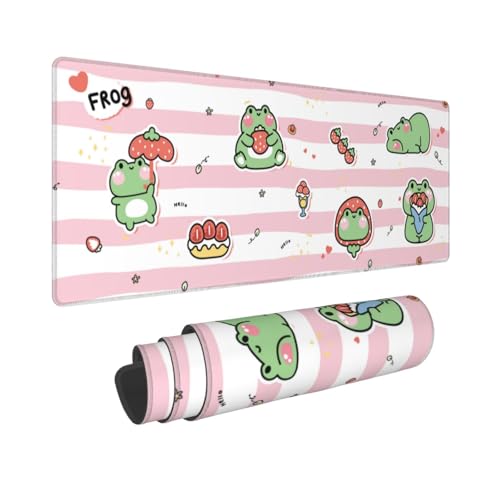 Cute Frog Mouse Pad XL Large Mousepad Non Slip Rubber Base Desk Mat for Laptop Computer Gaming 31.5" X 12" - color: Cute Frog