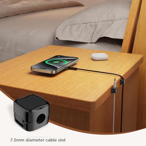 TAIKULE 6 Pack Magnetic Cable Clips White Cable Management USB Cable Power Wire Cord Clips for Home Office Desk Phone Car Wall Desktop Nightstand