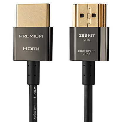 Zeskit Lite 4K Premium HDMI 2.0b High Speed with Ethernet 5ft Ultra Thin, 18Gbps 4K60 ARC HDR HDCP 2.2 2.3 Compatible with Dolby Vision Apple TV 4K Roku Sony LG Samsung Vizio Xbox PS4 PS5 Switch