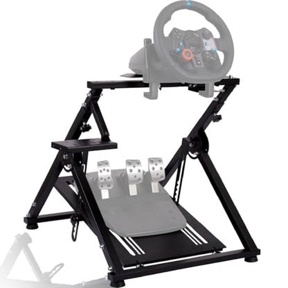 Minneer X-Shape Foldable Racing Steering Wheel Stand Fit for Logitech/Thrustmaster/Fanatec G29/G920/G923/T248/T300/TX Driving Gaming Simulator Cockpit(Wheel, Pedal, Handbrake Not Included)