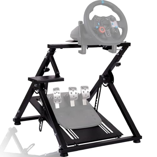 Minneer X-Shape Foldable Racing Steering Wheel Stand Fit for Logitech/Thrustmaster/Fanatec G29/G920/G923/T248/T300/TX Driving Gaming Simulator Cockpit(Wheel, Pedal, Handbrake Not Included)