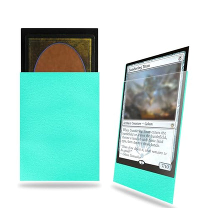 Mint Green Card Sleeves 200 Pack, Standard Card Sleeves Sturdy Sleeves | Matte Back Finish, Perfect Shuffling - Protect All Your Trading Cards Collectible Cards by Fabmaker, Never Tear - color: Mint Green, size: 200 pack Card Sleeves