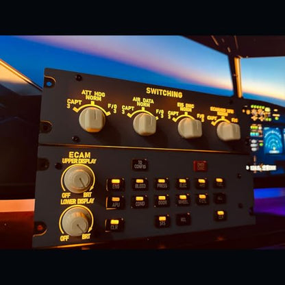 Flight Simulator Controller, A32X ECAM Home Cockpit Panel for MSFS 2020/2024, FE-NIX, FB-W on Windows, Plug-and-Play Display Unit - style: A32X Home Cockpit Panel