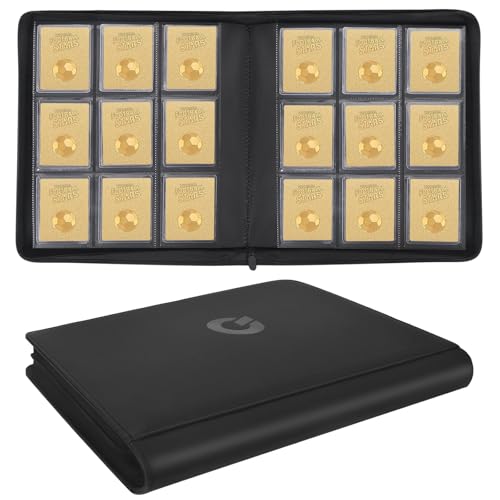 Toploader Binder, top loader binder for cards, Holds 324 Toploaders, 9-pocket, card folders for trading cards or Sports Cards in 3 x 4'' Toploaders