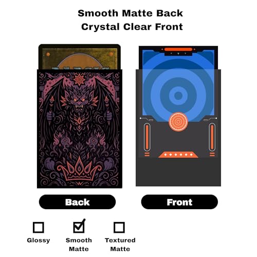 Trading Card Sleeves – 100 Count – Smooth Matte Art Back & Clear Front (66 x 92 mm) – Fits Standard Cards, MTG, Sports & Collector Decks - Crimson Netherlord