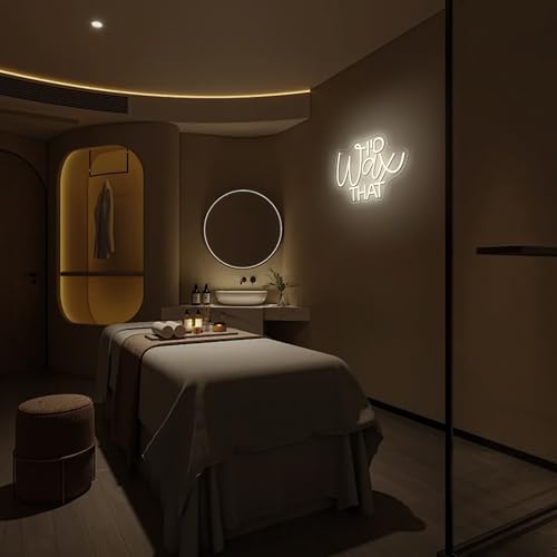 Mutank I'D Wax That Neon Sign, Beauty Salon Salonneon Neon Light USB Powered LED Dimmable, for Waxing Studio Skincare Hydrotherapy Professional Salon Beauty Studio Sign, Beautician Gift(12.9 * 8.6In) - color: warm white