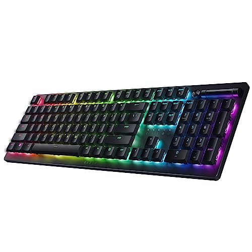 Razer DeathStalker V2 Pro Wireless Gaming Keyboard: Low Profile Optical Switches Clicky Purple - HyperSpeed Wireless & Bluetooth - Chroma RGB - Up to 200 Hr Battery - Snap Tap - color: Classic Black, style: V2 Pro