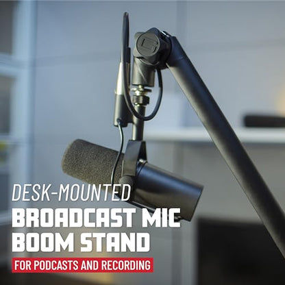 Gator Frameworks Deluxe Microphone Boom Arm Stand (GFWMICBCBM3000) | Fully Adjustable with a Quiet 360-degree Arm and Integrated XLR Easily Mounts to Most Desk Surfaces - style: 3000 Series