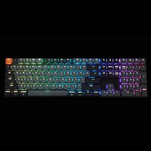 Keychron K5 QMK Custom Mechanical Keyboard, Ultra-Slim Full Size 104 Keys Wireless Gaming Keyboard, Low-Profile Banana Switch with RGB Backlits for Mac Windows, Version 2