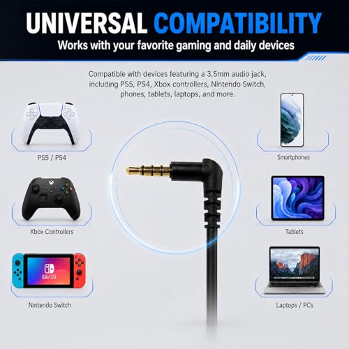 GameBuds Pro in-Ear Gaming Headset with Detachable Microphone, Wired Earphone 3.5 MM E-Sport Earphone Noise Cancelling, Gamings Earphones Wired for Mobile Gaming (Black)