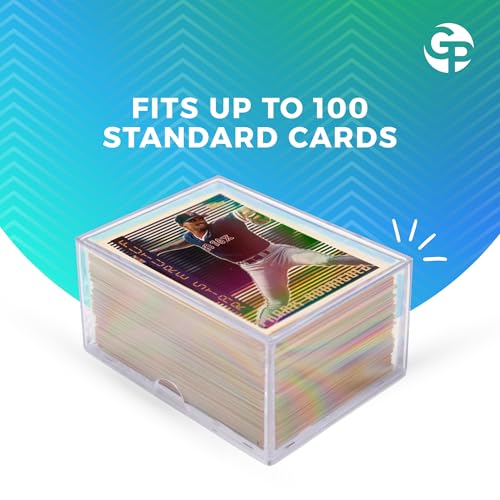 20-Pack Clear Acrylic Card Storage Boxes with Lids – Holds up to 100 Standard Trading Cards Each, Stackable Organizer for Sports & TCG Cards (Unsleeved) - size: 3 1/2" L x 2 1/2" W x 2" H, style: 20.0