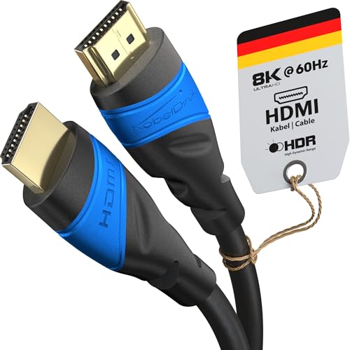 KabelDirekt – 8K & 4K HDMI Cable – 0.8ft – German Flexcore Technology | 10K, 8K@60Hz & 4K@120Hz, High Speed HDMI – for PS5, Xbox Series X/S, Switch 2, PC & Blu-ray – interference-free & flexible - color: Black/Blue, size: 0.8 ft, style: 1-Pack