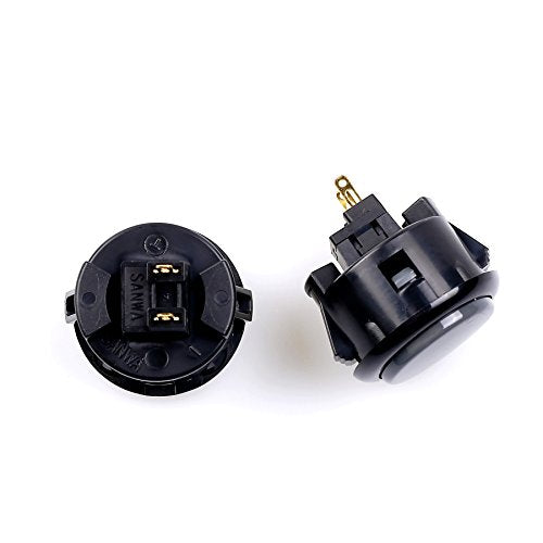 SANWA 6 pcs OBSF-30 Original Push Button 30mm - for Arcade Jamma Video Game & Arcade Joystick Games Console (Black & Gray) S@NWA - color: Gray