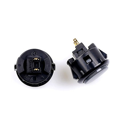 SANWA 6 pcs OBSF-30 Original Push Button 30mm - for Arcade Jamma Video Game & Arcade Joystick Games Console (Black & Gray) S@NWA - color: Gray