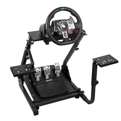 Mokapit Racing Wheel Stand Fit for Logitech/Thrustmaster/PXN G25 G27 G29 G920 T300RS T500RS Foldable Adjustable Steering Wheel Stand without Steering Wheel Pedal Handbrake