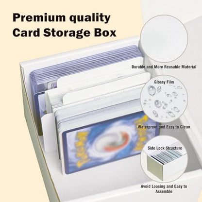 NUMINA 7 Pack Small Trading Card Storage Boxes Card Organizer with Dividers | 350 Cards Per Box, Secure Lid Design, Shipping Ready, Dividers & Labels Included, Heavy-Duty Cardboard, Fits TCG & Sports - size: 6 in (7-Pack)