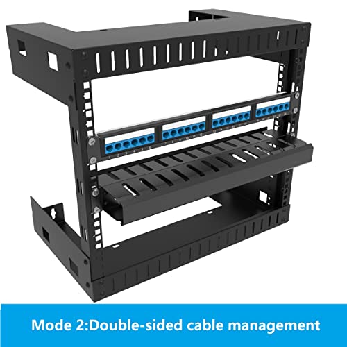 2 Pack of All Metal 1U Cable Manager with 12 Big Finger Slots | Cable Management Horizontal Rack Mount for 19-inch Server Rack or Cabinet