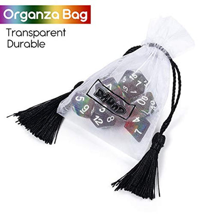 Rainbow DND Dice Set, DNDND Transparent Rainbow Polyhedral Die with Free Organza Bag for D&D Dungeons and Dragons RPGs Role Playing Table Games - color: Rainbow Translucent