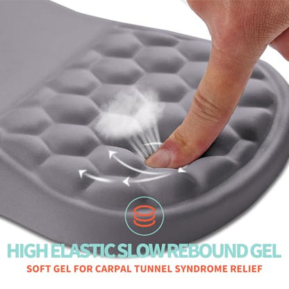 Ergonomic Mouse Pad Wrist Support with Memory Foam Massage Bulge, Carpal Tunnel Pain Relief Mousepad Wrist Rest for Mouse(12x8 inch, Silver Gray Light Purple) - color: Kg003-silver Gray Light Purple