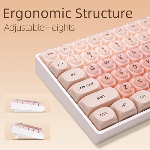 ZORNHER ZH100 Foundation Mechanical Keyboard,98% Pink Creamy Keyboard with Number Pad,Full Size Gaming Keyboard Cute,Jelly MOA Profile Round Keycaps,Creamy Sounding Linear Switches,PC Gaming - color: Foundation, size: Creamy Switch