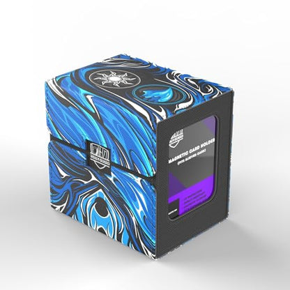 Realm Guard TCG/MTG Commander 100+ Card Art Deck Box With Storage (Blue/White) - style: Blue White