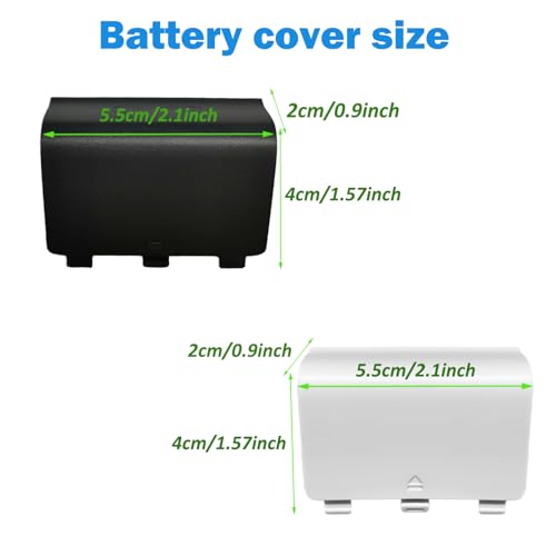 4 Pack One Controller Battery Cover for Xbox One, One S/One X Controller Battery Back Cover [NOT for Xbox Series X/S], Battery Back Shell Covers for Xbox One, One S, One X Controller(White/Black) - color: Black&White