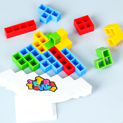50 Pcs Board Games for Kids & Adults Tetra Tower Balance Stacking Toys Perfect for Family Games, Parties, Travel
