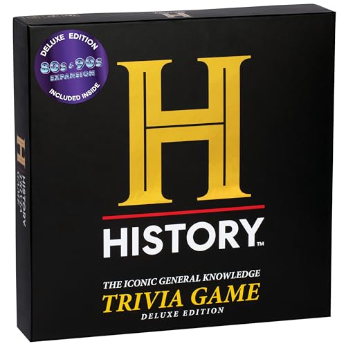 HISTORY Channel Trivia Game Deluxe – 2400 General Knowledge Questions Including 80s & 90s Trivia | HISTORY Trivia Card & Party Game for Adults, Families & Board Game Night – Great Gift for Dad & Gen X