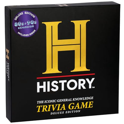 HISTORY Channel Trivia Game Deluxe – 2400 General Knowledge Questions Including 80s & 90s Trivia | HISTORY Trivia Card & Party Game for Adults, Families & Board Game Night – Great Gift for Dad & Gen X
