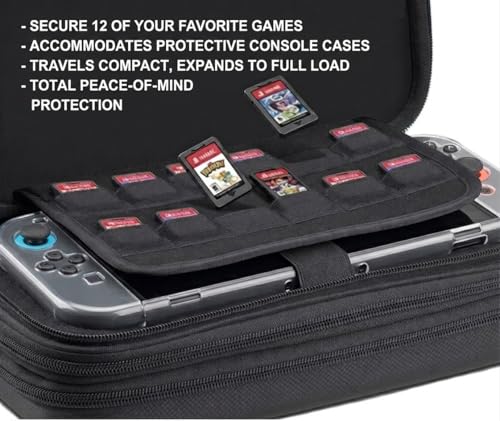 Veastar Switch 2 All in One Carrying Case in large storage capacity | Expandable storage feature ,Adjustable Organized storage, Fits dock and controllers, 2 in 1 mode for daily use and travel.