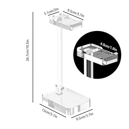 Clear Acrylic Headphone Stand for Desk, Solid One-Piece Headset Holder, Stable Non-Slip Base, Universal Headphone Hanger for Gaming Setup, Office Desk & Home Organization - color: Clear