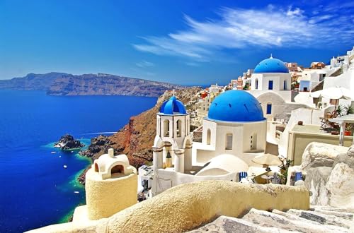 Puzzles for Adults 1000 Pieces Jigsaw Puzzles for Kids Challenging Game Toys Puzzle for Parents, Friends, Lovers and Children, Aegean Sea 27" x 20" - color: Aegean Sea