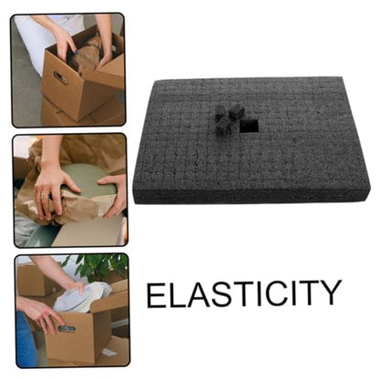 Black Grid Foam Cube Pad 500x300x30mm, Pluckable Foam Insert Sheet for Tool Box, Shipping Packaging, and Game Case Protection Cushion