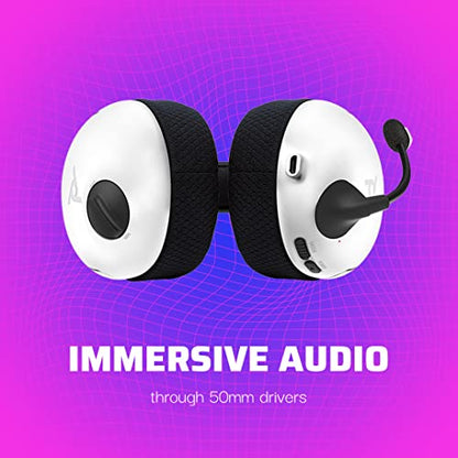 PDP LVL50 Wireless Stereo Gaming Headset, Officially Licensed by Sony PlayStation 5, PS5/PS4/PS3/PC, Lightweight Durable 40 Foot Connection, Noise-canceling Flip-to-Mute Mic, White - color: White, style: Wireless