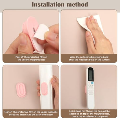 VZZNN 20 Pack Magnetic Remote Control Holder Wall Mount (5 Colors), Self Adhesive TV Remote Holder No Drill for Home Office TV, Fan and Air Conditioner Remote Control - color: 5 Colors