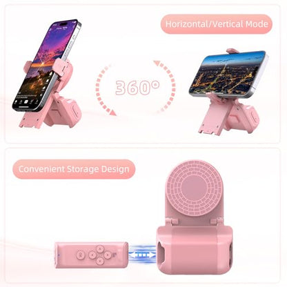 MILOUZ Remote Control Scrolling for Tiktok with Phone Stand,Page Turner for Kindle App E-Book,Bluetooth Camera Shutter Remote for iPhone, Android,iOS,iPad,Tablet - color: Rose Pink